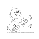 How to Draw The Blues from Angry Birds