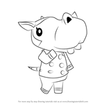 How to Draw Bertha from Animal Crossing