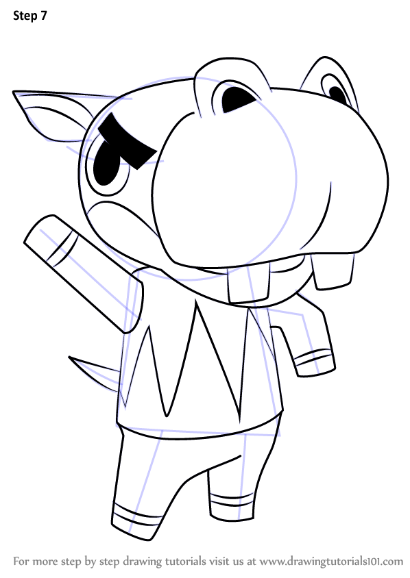 Step by Step How to Draw Biff from Animal Crossing ...