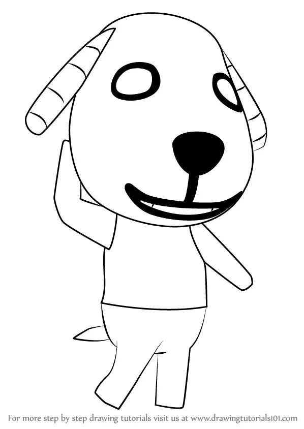 Step by Step How to Draw Biskit from Animal Crossing ...