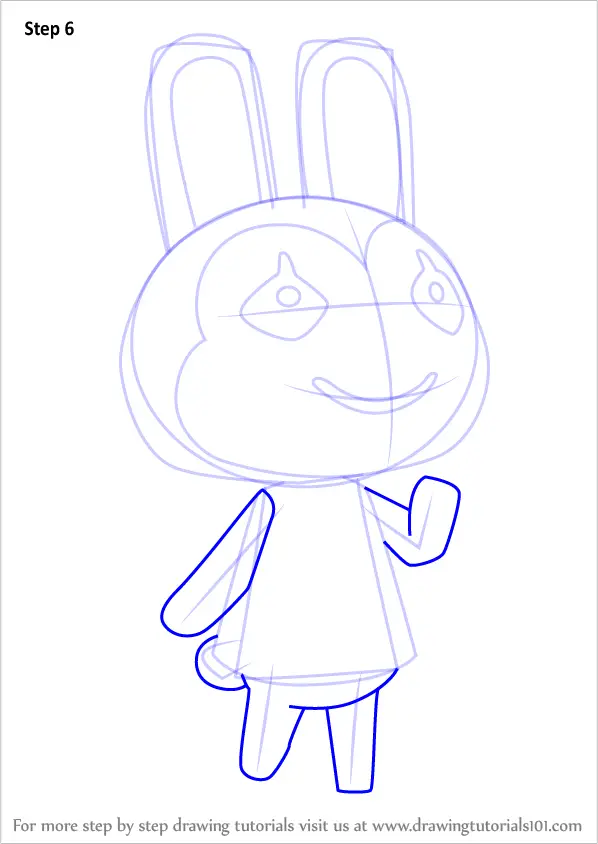 Step by Step How to Draw Bunnie from Animal Crossing ...