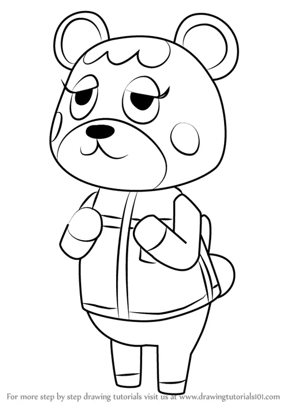 Step By Step How To Draw Charlise From Animal Crossing 