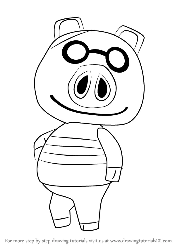 Step by Step How to Draw Cobb from Animal Crossing ...