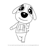 How to Draw Cookie from Animal Crossing
