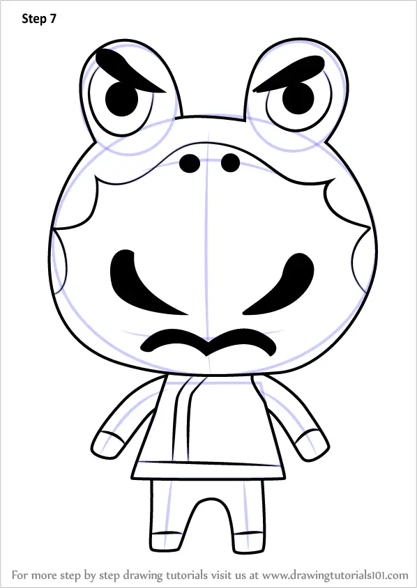 Step by Step How to Draw Croque from Animal Crossing ...