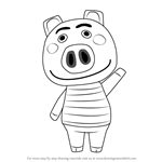How to Draw Curly from Animal Crossing