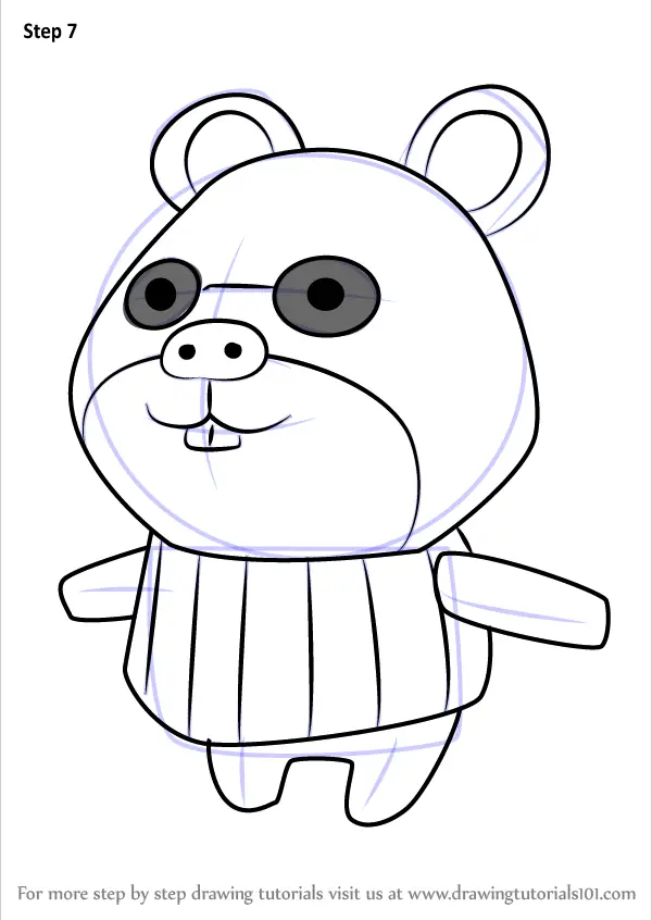 Step by Step How to Draw Graham from Animal Crossing