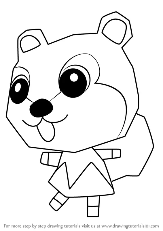 Step by Step How to Draw Kit from Animal Crossing : DrawingTutorials101.com