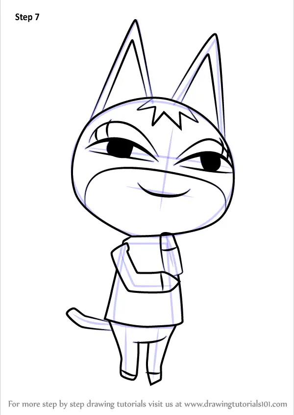 Learn How to Draw Kitty from Animal Crossing (Animal Crossing) Step by ...