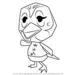 How to Draw Madam Rosa from Animal Crossing