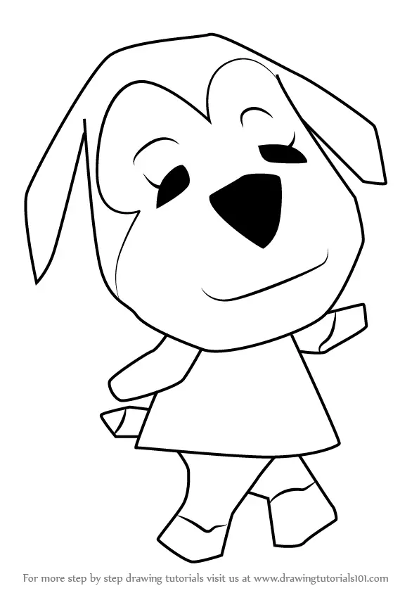 Step by Step How to Draw Maddie from Animal Crossing ...