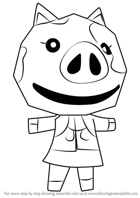 Step by Step How to Draw Maggie from Animal Crossing ...