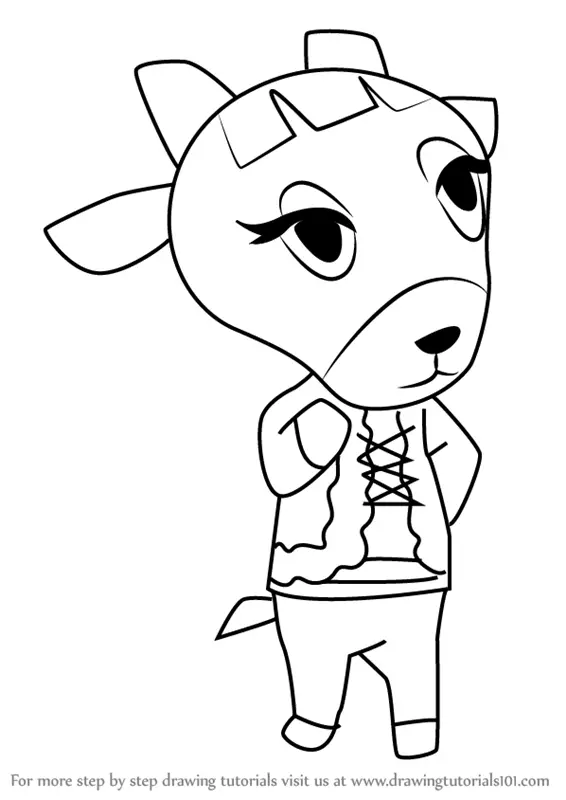 Step by Step How to Draw Pashmina from Animal Crossing ...