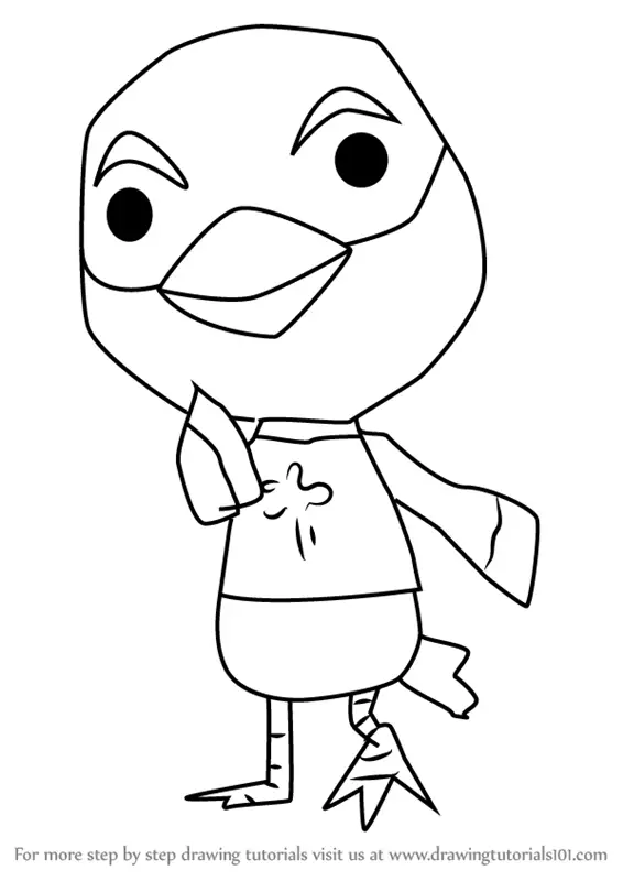 Step by Step How to Draw Peck from Animal Crossing ...