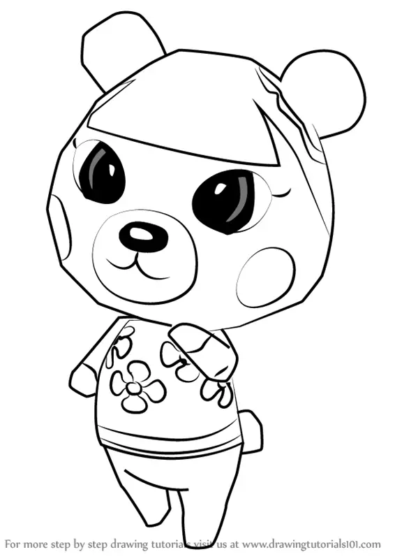 Step by Step How to Draw Pekoe from Animal Crossing ...