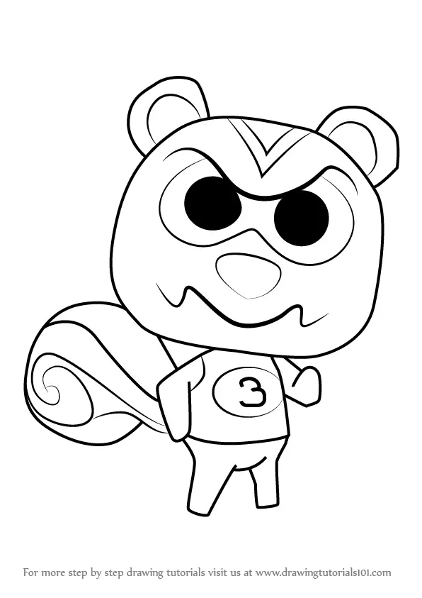 How to Draw Ricky from Animal Crossing (Animal Crossing) Step by Step