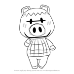 How to Draw Spork from Animal Crossing