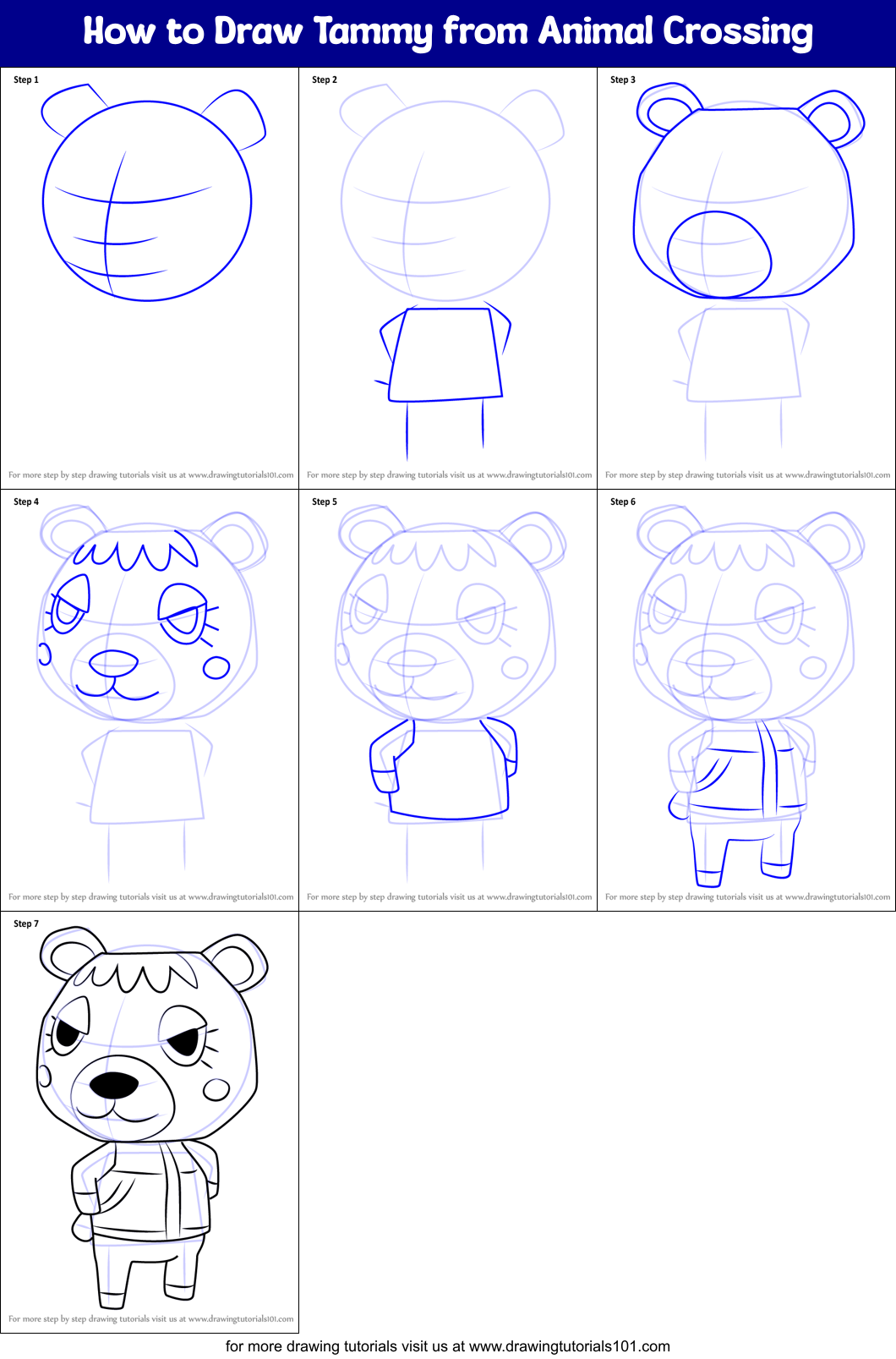 How To Draw Tammy From Animal Crossing Printable Step By Step Drawing