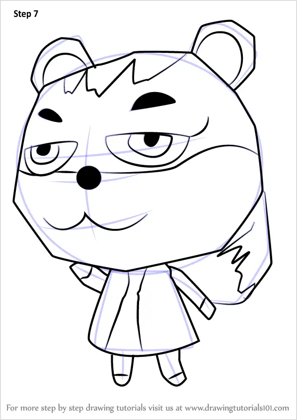 Step by Step How to Draw Tasha from Animal Crossing ...