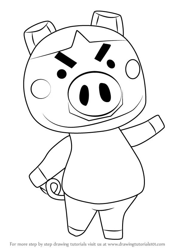 Learn How to Draw Truffles from Animal Crossing (Animal Crossing) Step ...