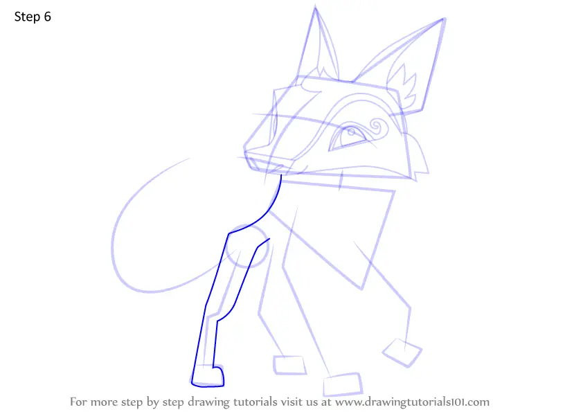 Step by Step How to Draw Autumn Coyote from Animal Jam :  