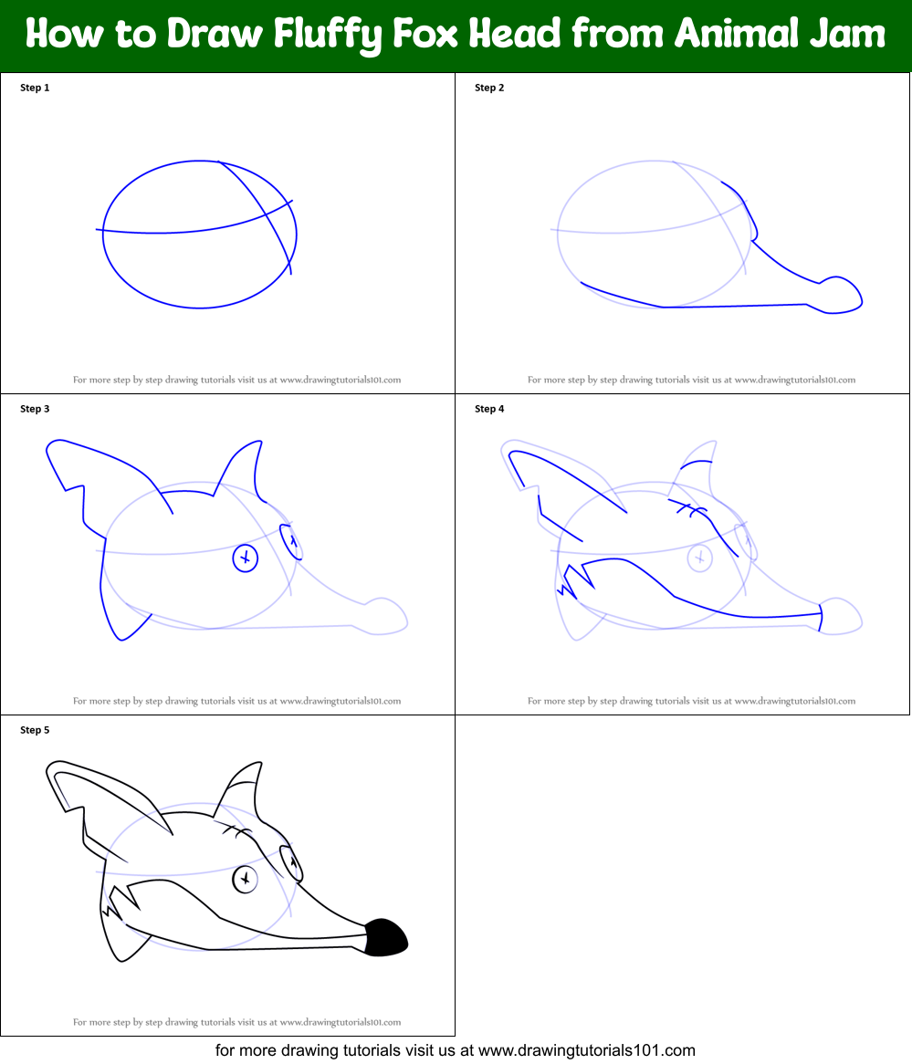 how to draw a fox head