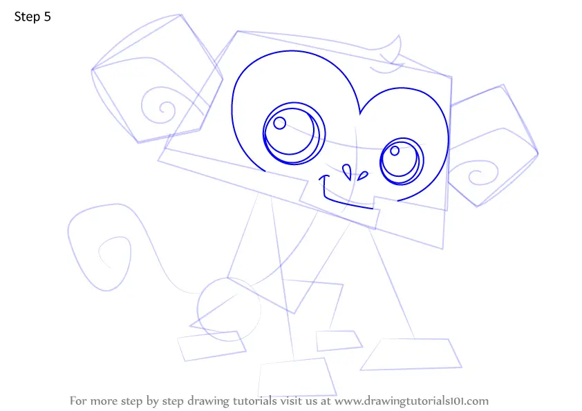 Step by Step How to Draw Monkey from Animal Jam ...