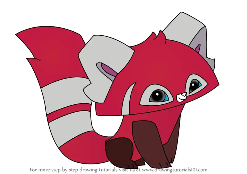 Learn How to Draw Red Panda from Animal Jam (Animal Jam) Step by Step