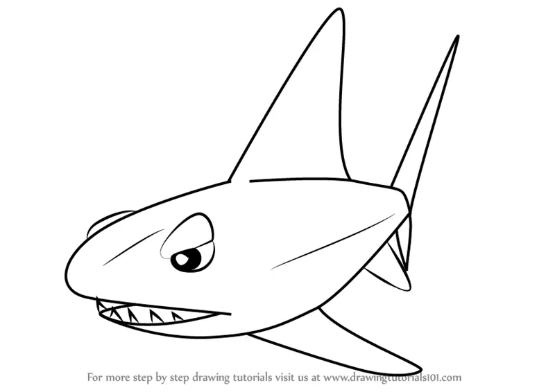 Step by Step How to Draw Snacker the Shark from Banjo-Kazooie ...