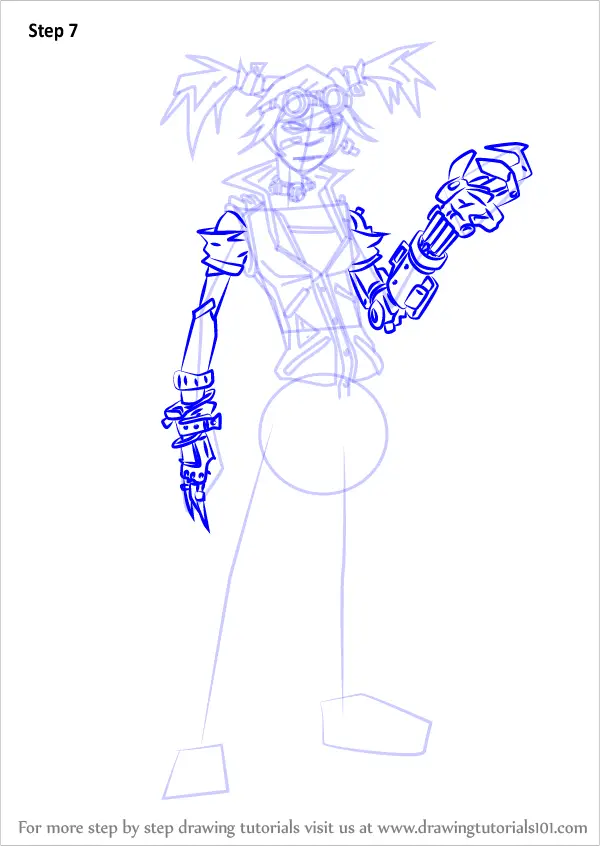 Learn How to Draw Gaige from Borderlands (Borderlands) Step by Step
