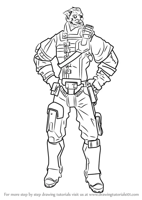 Learn How To Draw Wilhelm From Borderlands (borderlands) Step By Step 