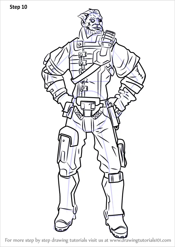 Learn How to Draw Wilhelm from Borderlands (Borderlands) Step by Step