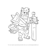 How to Draw Barbarian King from Clash of the Clans