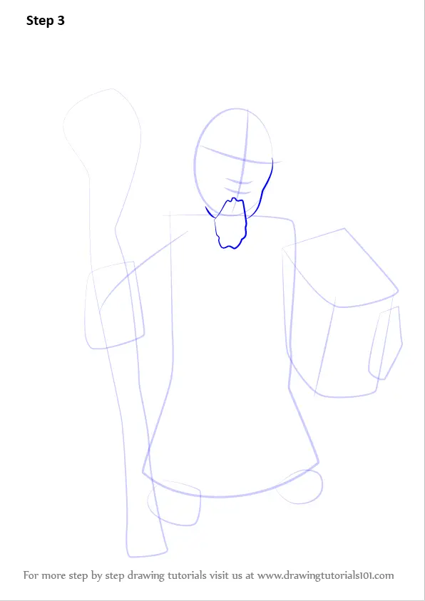 Step by Step How to Draw Grand Warden from Clash of the Clans