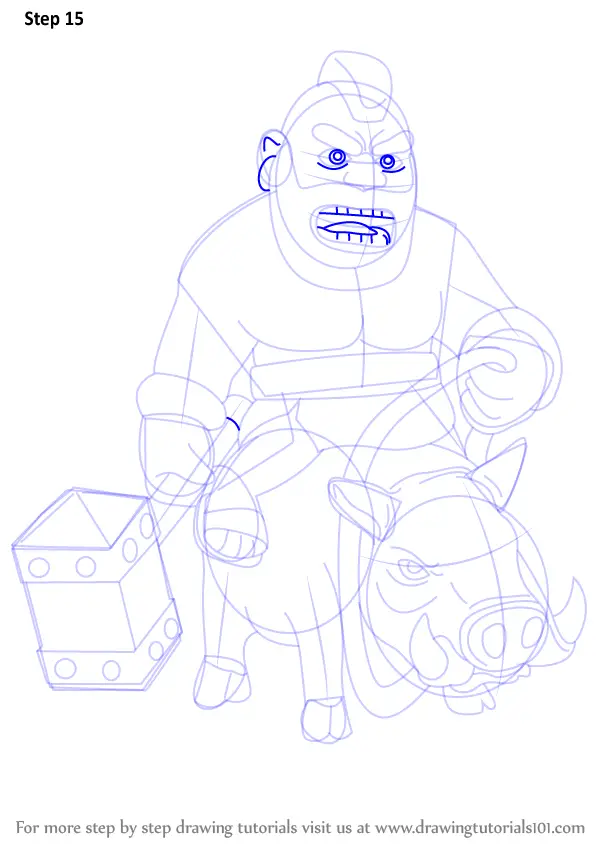 How to Draw Hog Rider from Clash of the Clans. 