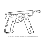 How to Draw CZ75-Auto from Counter Strike