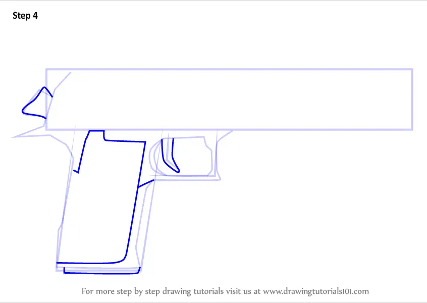 Step By Step How To Draw Desert Eagle From Counter Strike ...