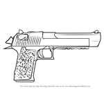 How to Draw Desert Eagle from Counter Strike