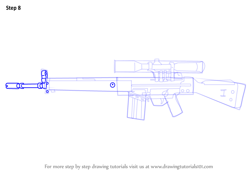 Learn How to Draw G3SG1 from Counter Strike (Counter Strike) Step by ...