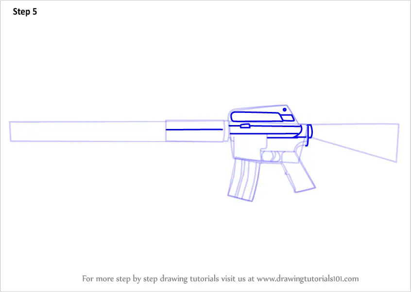 How to Draw M4A1 from Counter Strike. 