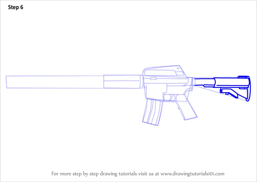Как нарисовать винтовку поэтапно