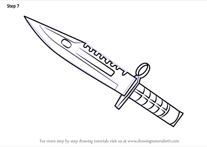 Step by Step How to Draw M9 from Counter Strike