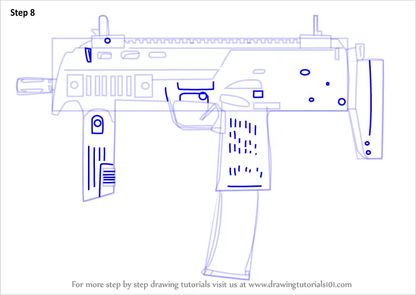 How to Draw MP7 from Counter Strike. 