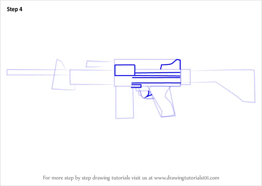 Learn How to Draw Negev from Counter Strike (Counter Strike) Step by ...