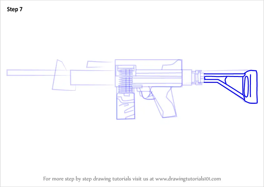 Learn How to Draw Negev from Counter Strike (Counter Strike) Step by ...