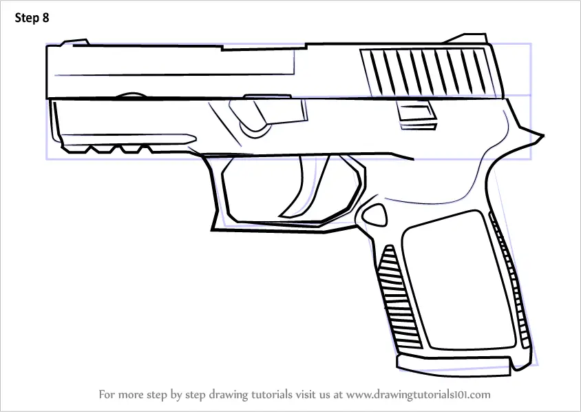 Learn How to Draw P250 from Counter Strike (Counter Strike) Step by ...