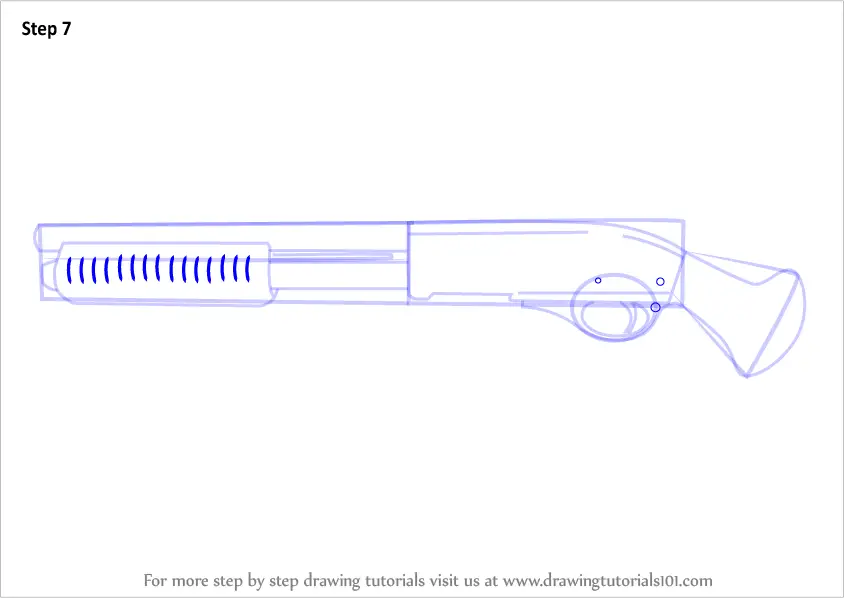 Как нарисовать пистолет дробовик