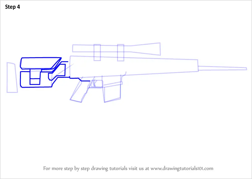 Learn How to Draw SCAR-20 from Counter Strike (Counter Strike) Step by ...