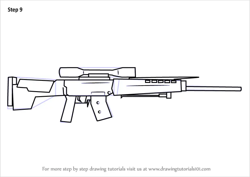 Learn How To Draw Sg 550 From Counter Strike (counter Strike) Step By 