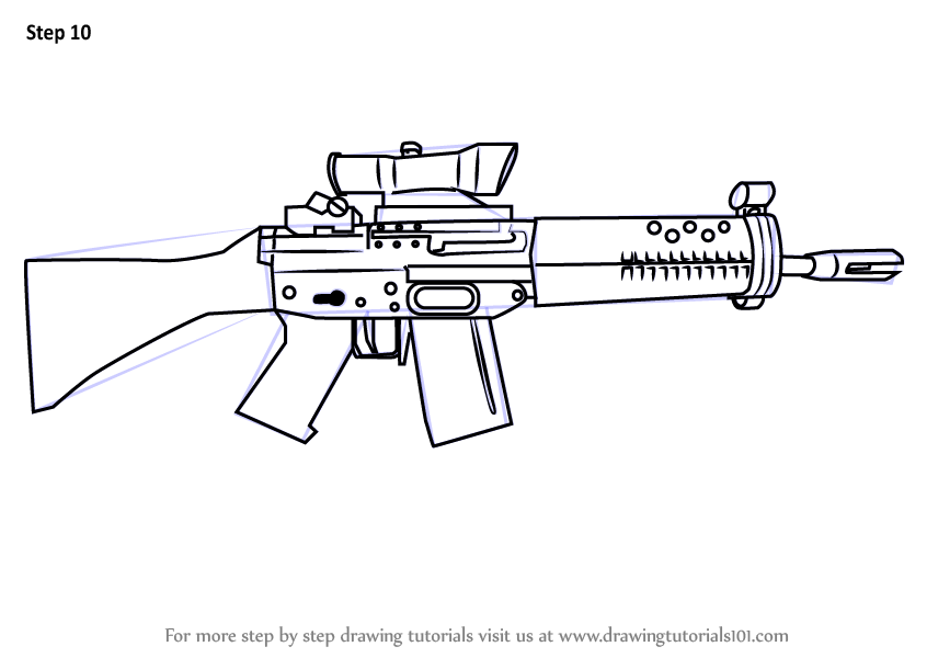 Learn How to Draw SG 552 from Counter Strike (Counter Strike) Step by